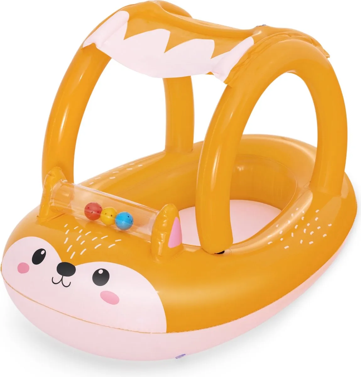 Bestway Kinderboot Eend Opblaasbaar 109x99cm - 3+ Jaar - Zwart/Oranje/Rood