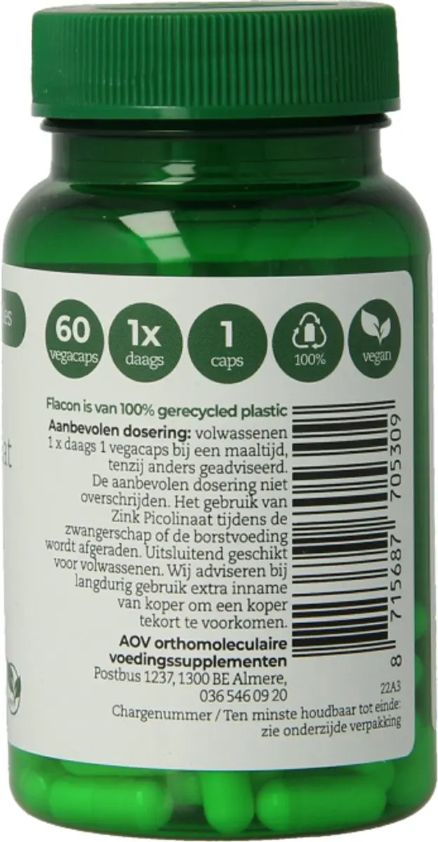 AOV Zink Picolinaat 60 Vegacaps
