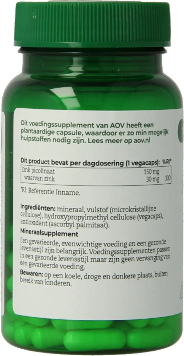 AOV Zink Picolinaat 60 Vegacaps - afbeelding 6 van 6