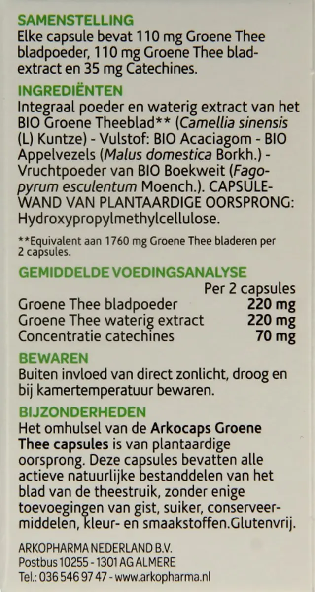 Arkopharma Arkocaps Groene Thee - 45 Capsules