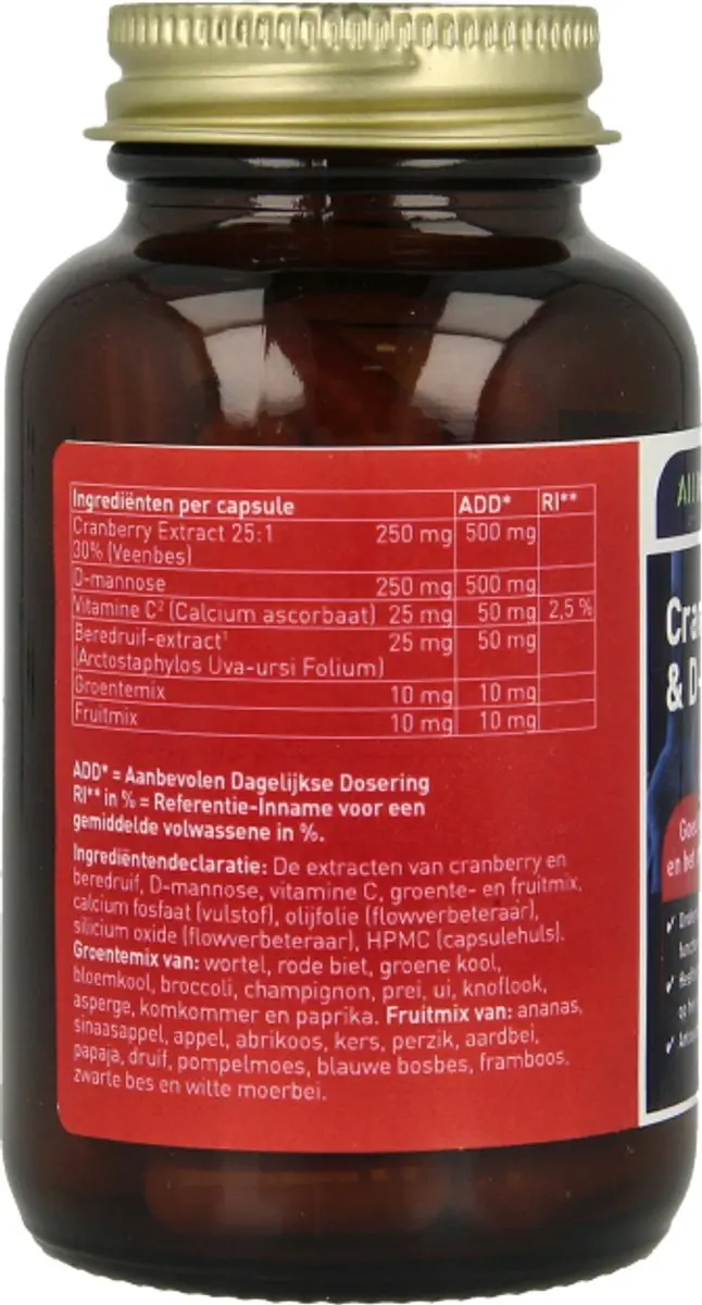 All Natural Cranberry & D-Mannose 60 Capsules