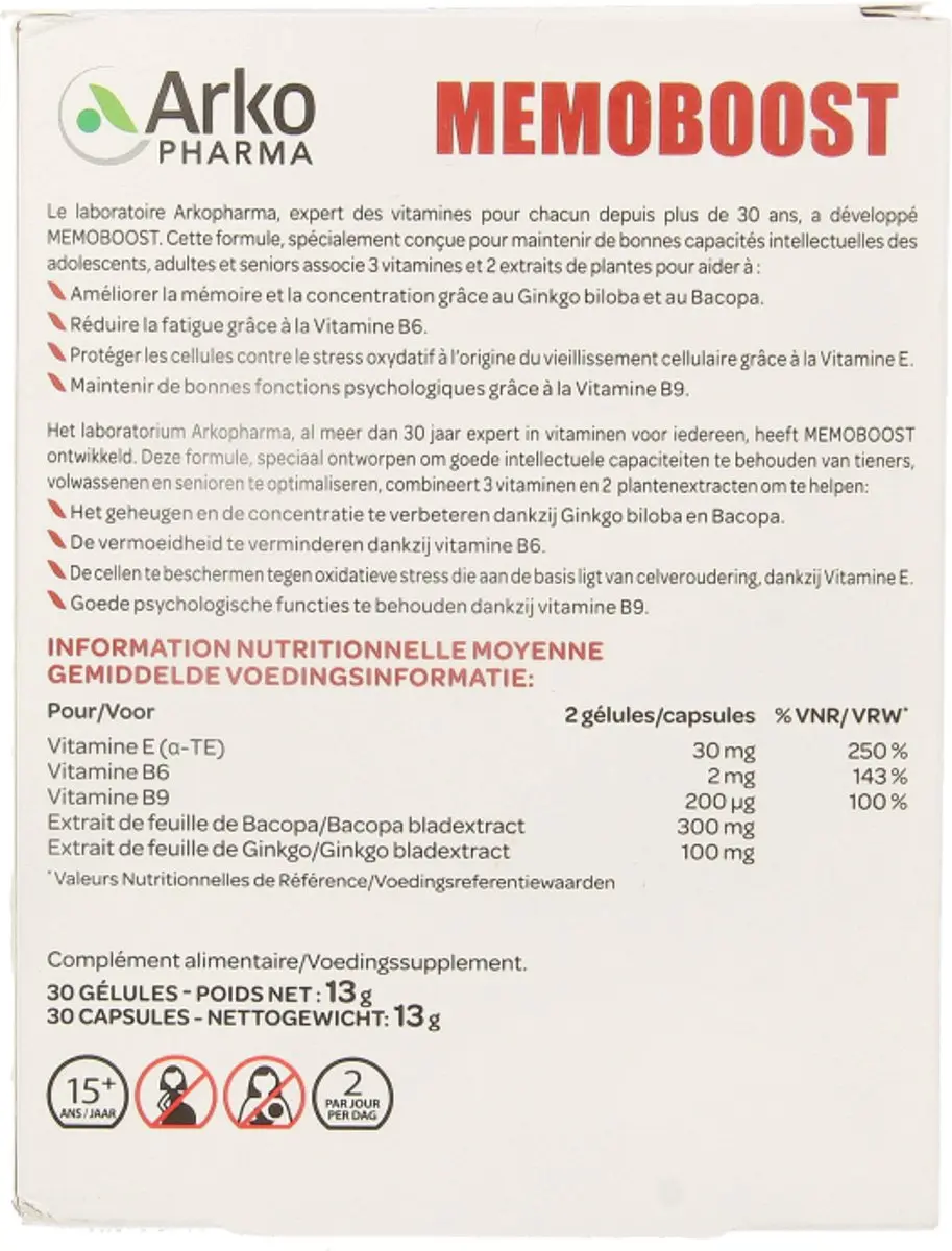 Arkopharma Memoboost Capsules 30 Stuks