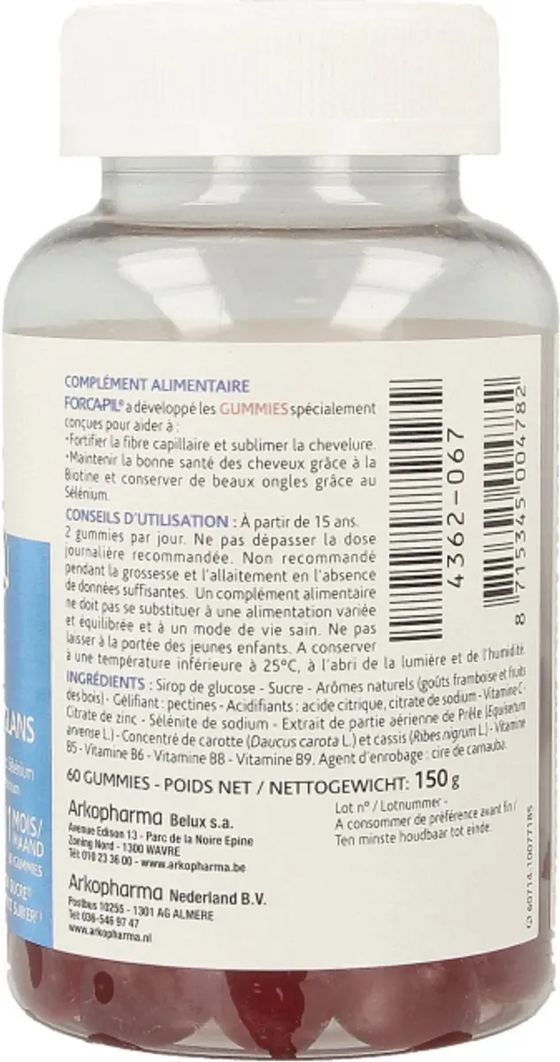 Arkopharma Forcapil Gummies Haarversterking 60 Stuks