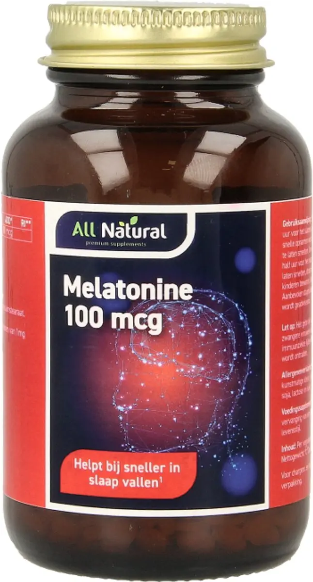 All Natural Melatonine 100mcg - 500 Tabletten