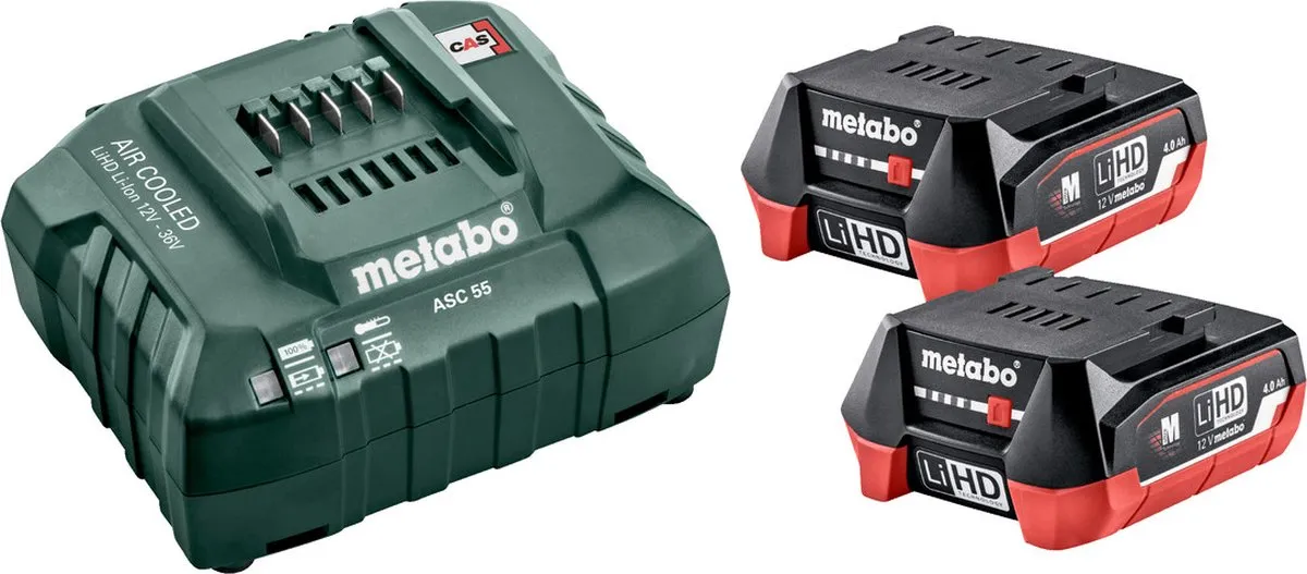 Metabo 12V LiHD Accu Set 4.0Ah - 2 Stuks