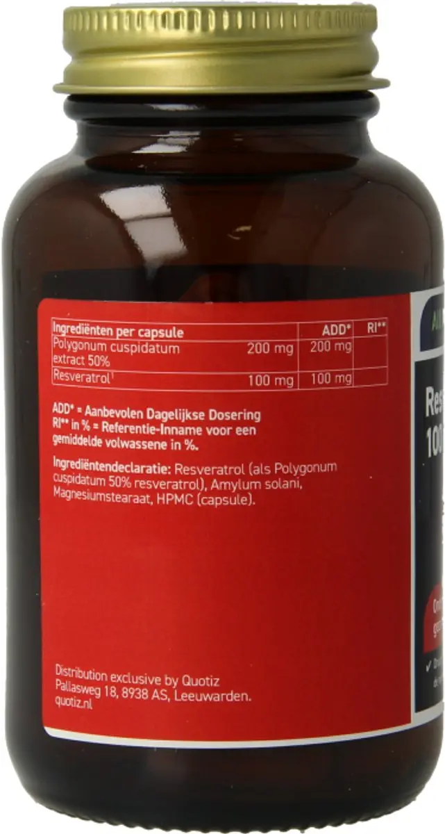 All Natural Resveratrol 100mg - 60 Capsules