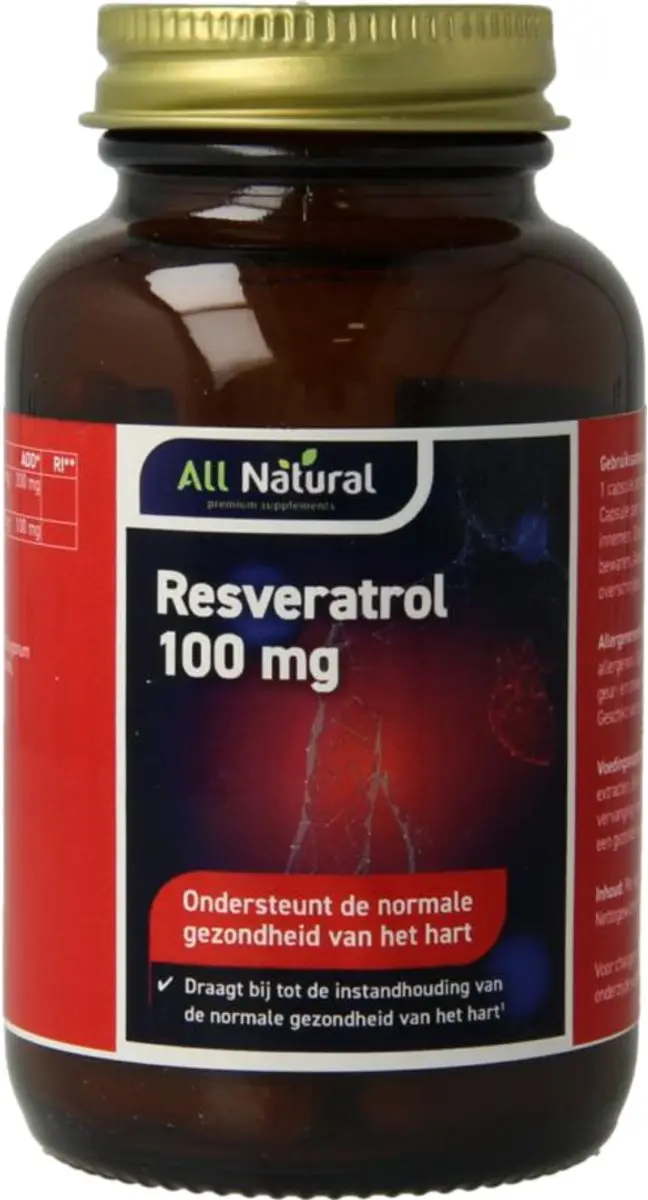 All Natural Resveratrol 100mg - 60 Capsules