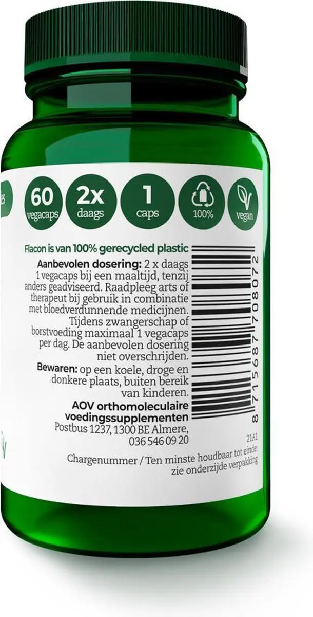 AOV 807 Druivenpit Voedingssupplement 60 Vegacaps