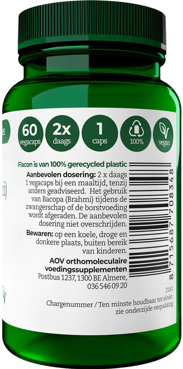 AOV Bacopa (Brahmi) 60 Vegacapsules