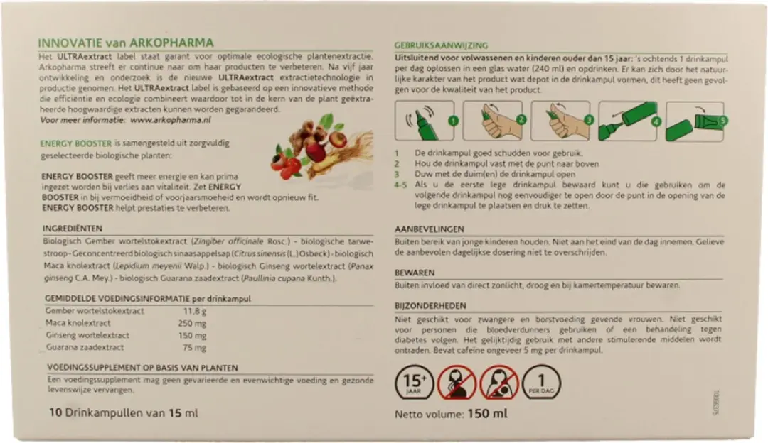 Arkopharma Bio Drinkampullen Energy Booster - 10 Stuks