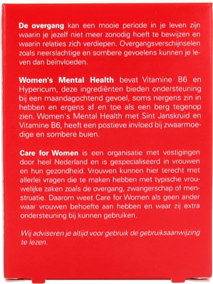 Care For Women Mental Health Care 30 Capsules - 30mg