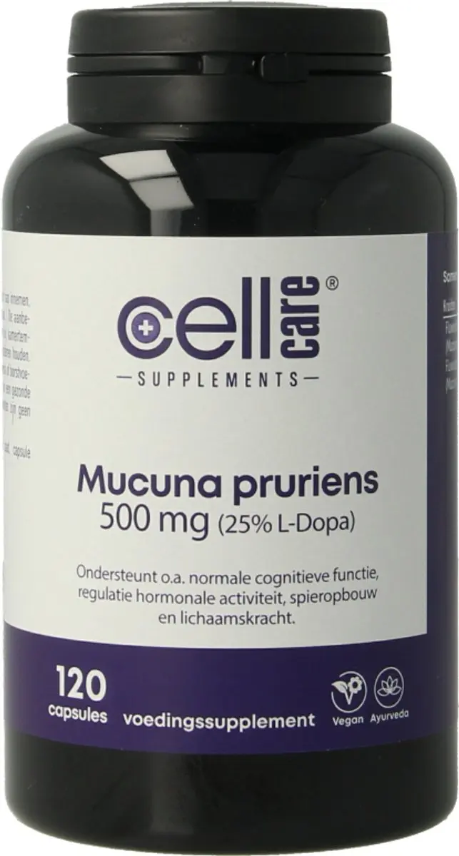 Cellcare Mucuna Pruriens 500mg 120 Capsules - 25% L-dopa