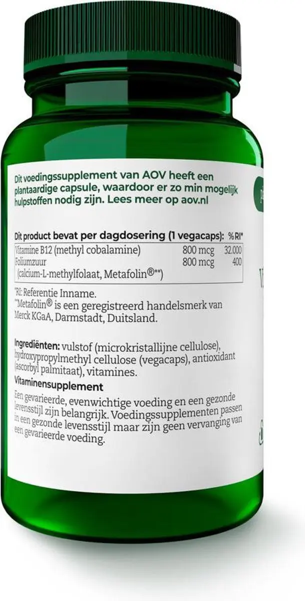 AOV Vitamine B12 & Foliumzuur 60 Vegacaps