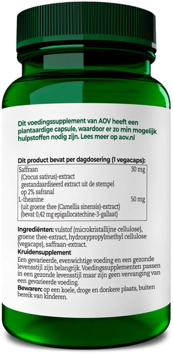 AOV Saffraan & L-theanine 60 Vegacapsules - 2x30