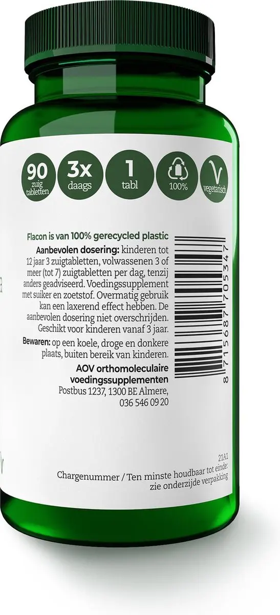 AOV Zink-Extra Voedingssupplement 90 Zuigtabletten