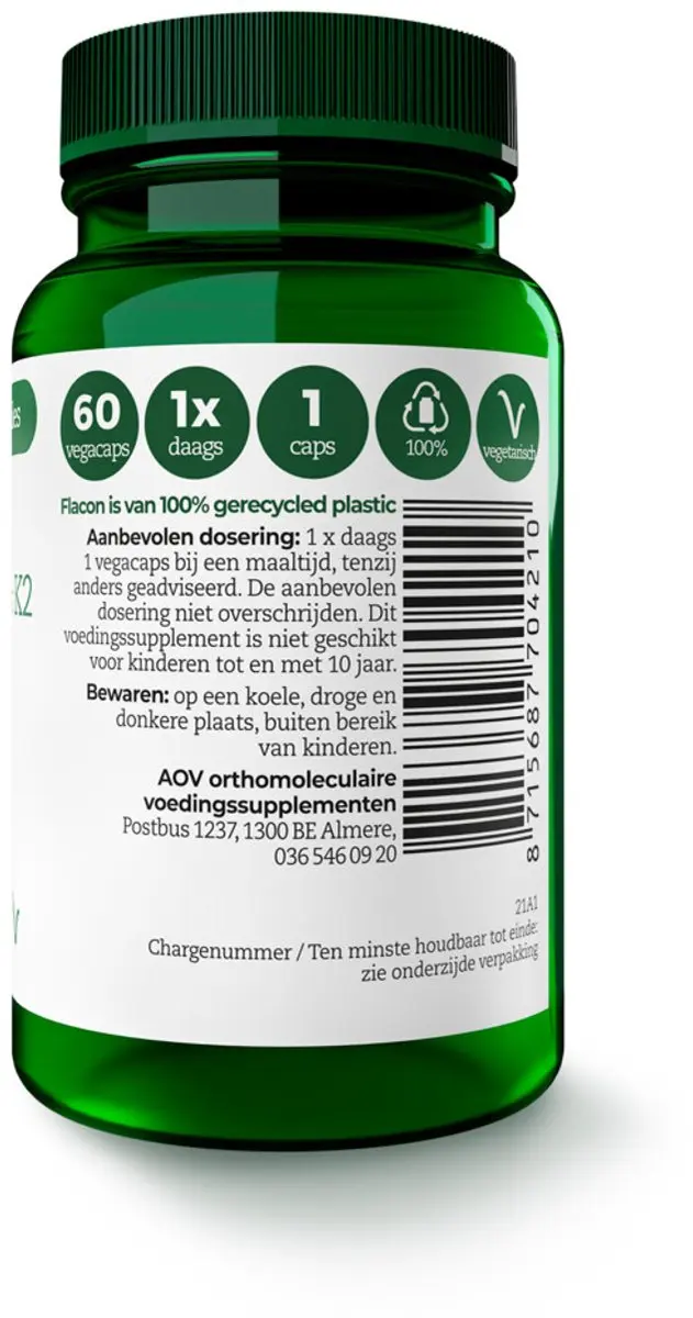 AOV Vitamine D3 & K2 120 Vegacapsules - 2x60