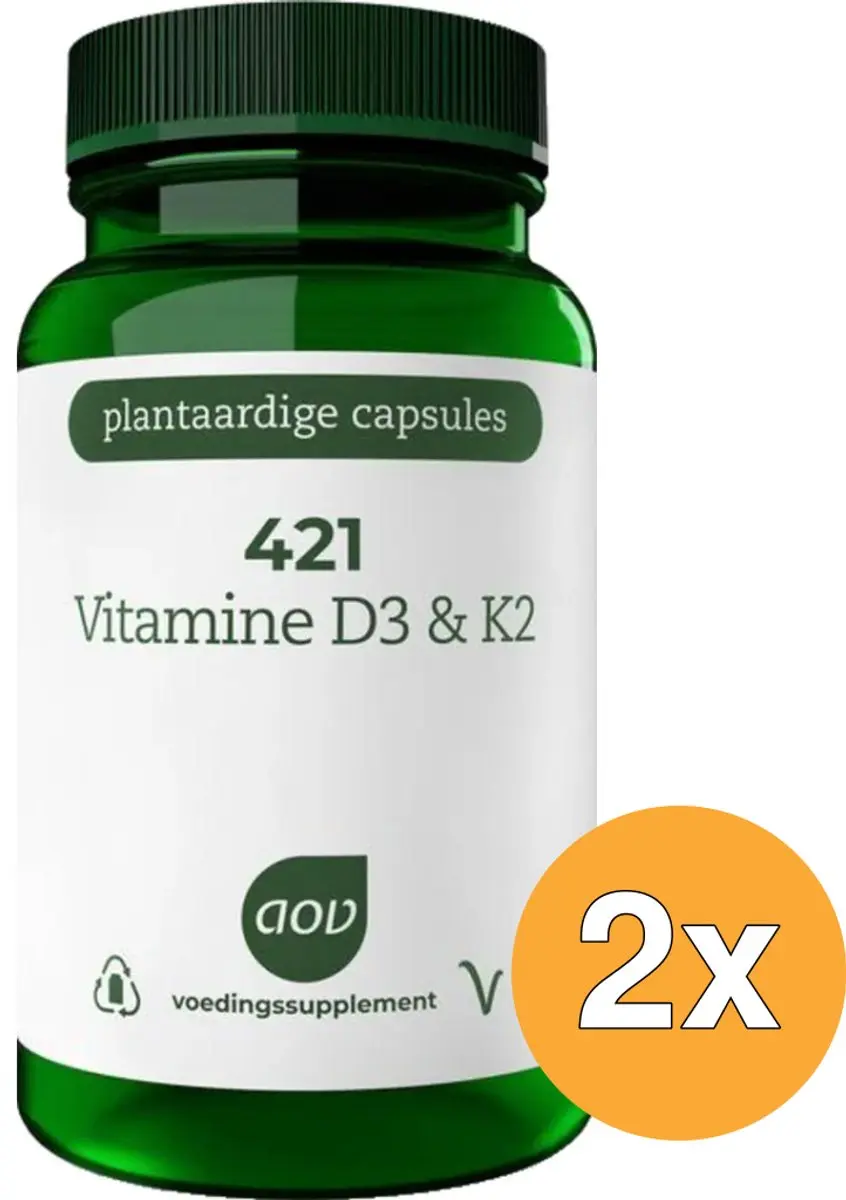 AOV Vitamine D3 & K2 120 Vegacapsules - 2x60