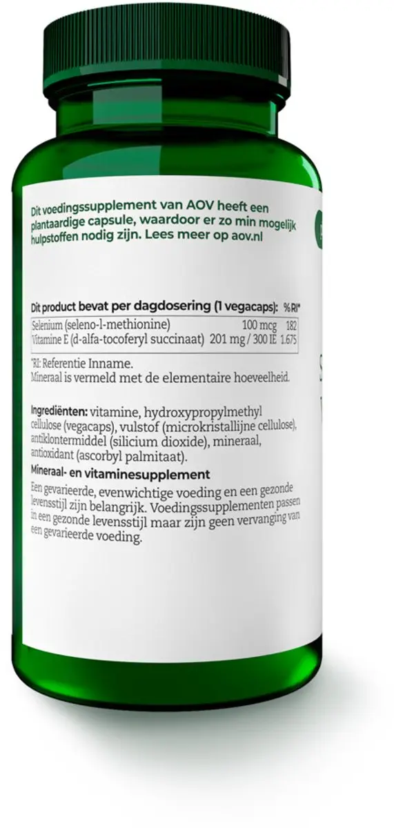 AOV Selenium & Vitamine E 120 Vegacapsules - 2x60
