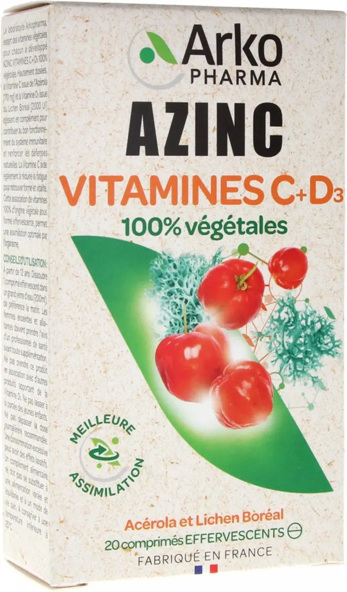 Arkopharma Azinc Vitaminen C + D3 Bruistabletten
