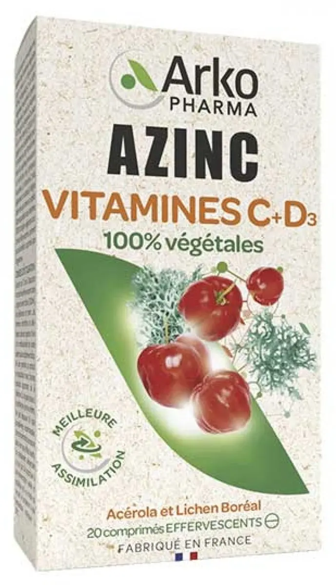 Arkopharma Azinc Vitaminen C + D3 Bruistabletten - 20 Stuks