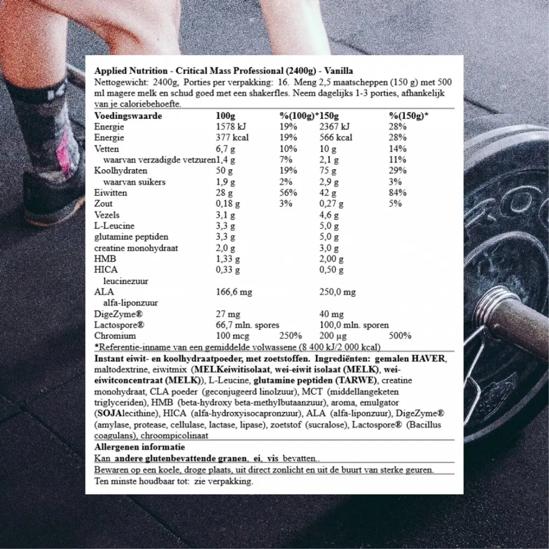 Applied Nutrition Critical Mass Weight Gainer 2400g