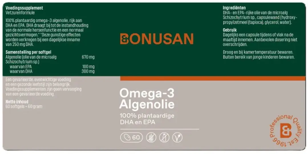 Bonusan Omega-3 Algenolie 60 Stuks