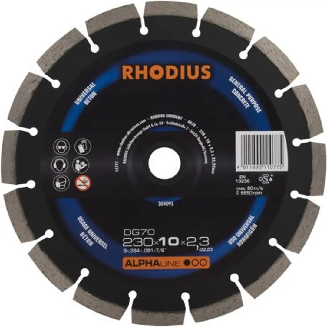 Rhodius Alphaline Diamantdoorslijpschijf 230x10mm