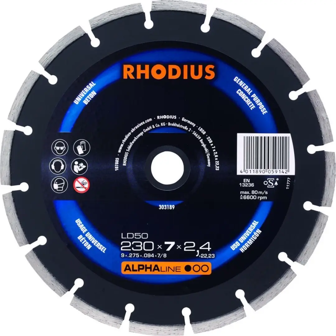 Rhodius Alphaline Diamantdoorslijpschijf 230x10mm