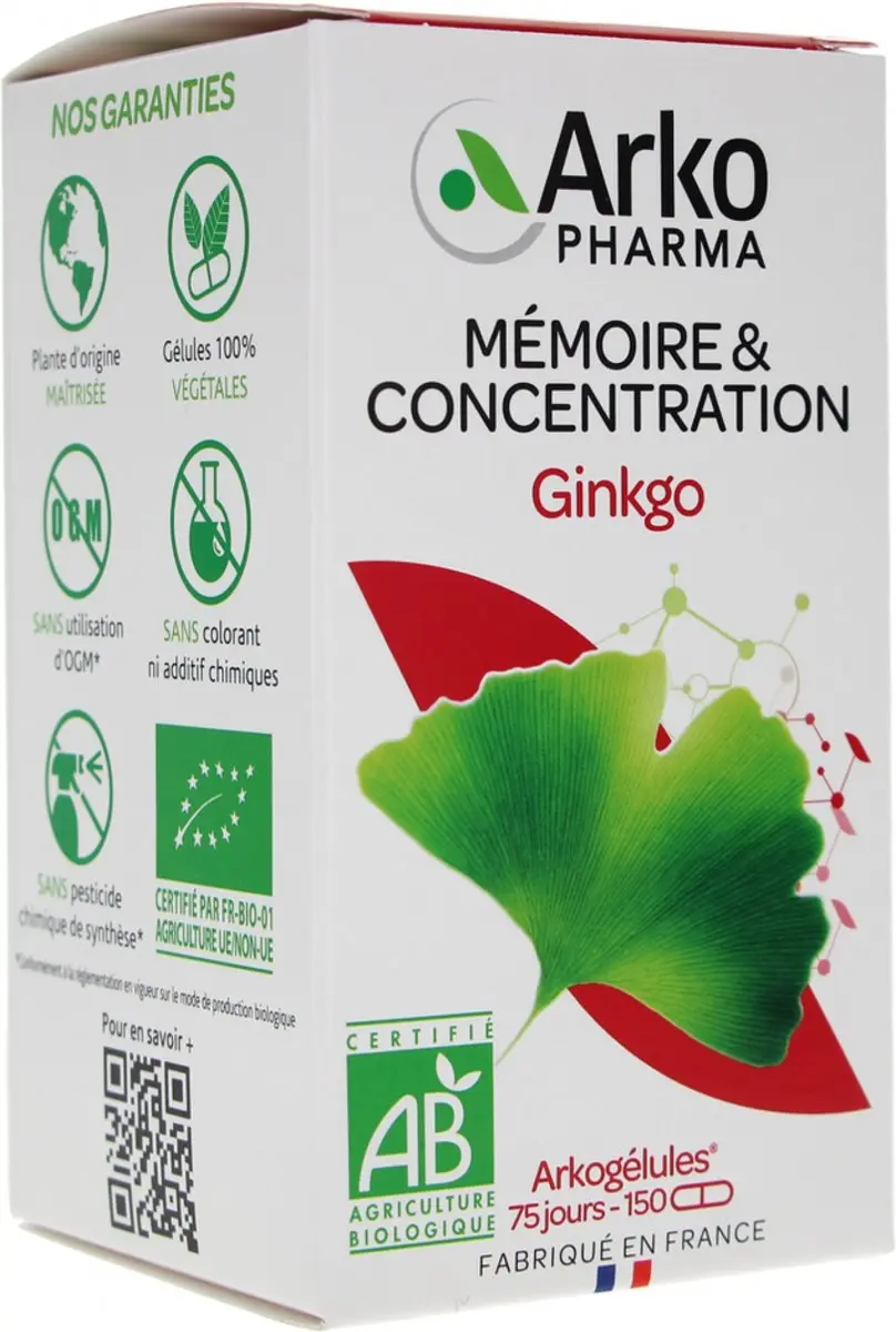 Arkopharma Ginkgo Bio 150 Capsules - 75 Dagen