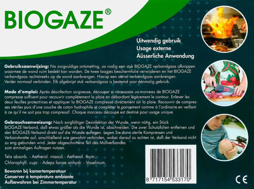 Biogaze Verbandgazen 5x5cm - Bonte kleuren