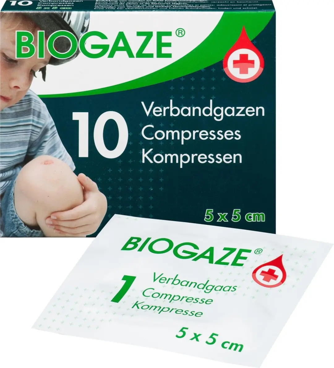 Biogaze Verbandgazen 5x5cm - Bonte kleuren