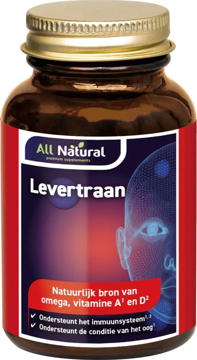 All Natural Levertraan Vitamine A&D 100 Capsules