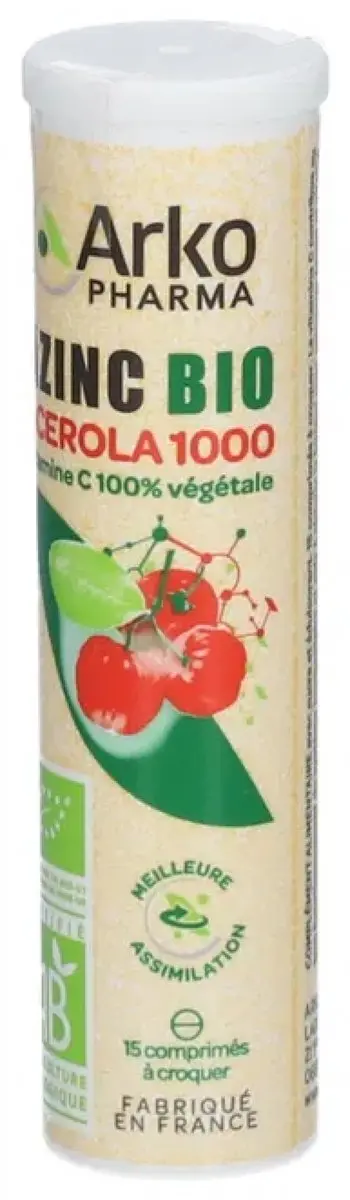 Arkopharma Azinc Acerola 1000 Organic Kauwtabletten