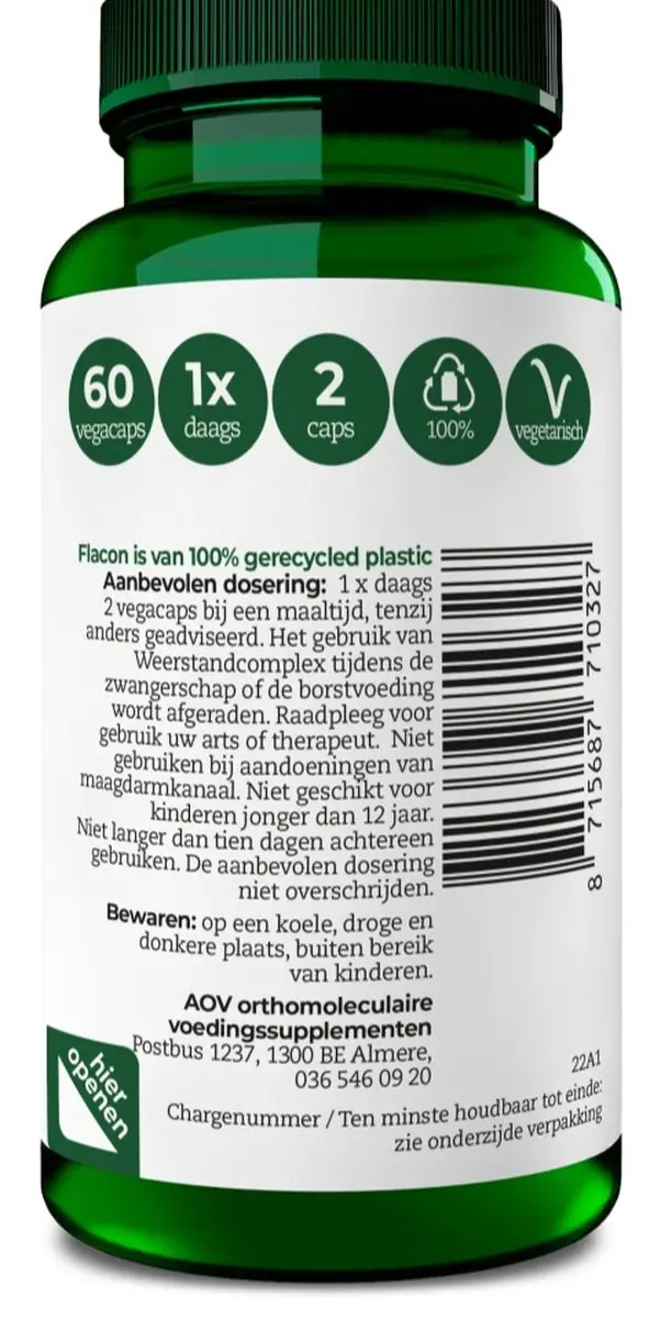 AOV Weerstandcomplex 60 Vegacapsules