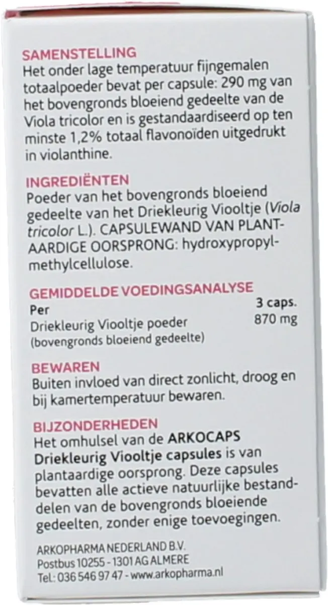 Arkopharma Arkocaps Driekleurig Viooltje 45 Capsules