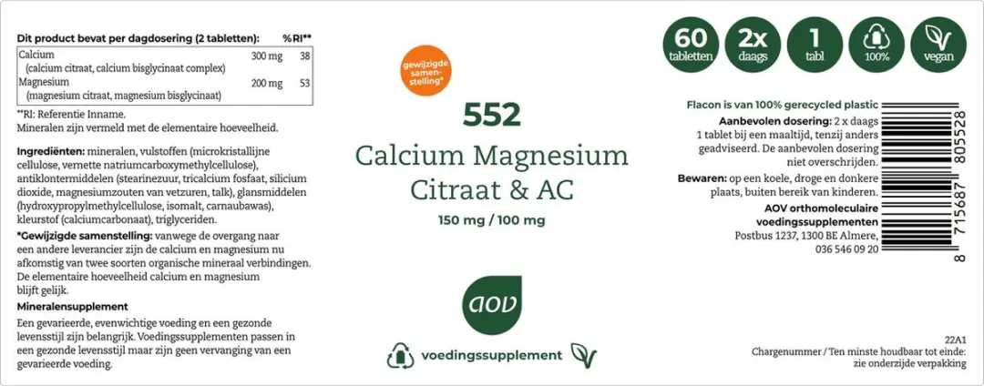 AOV Calcium & Magnesium AC 60 Tabletten