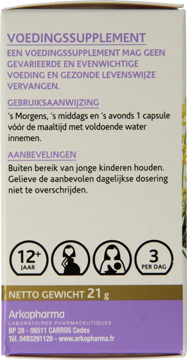 Arkopharma Arkocaps Venkel Voedingssupplement 45 Capsules