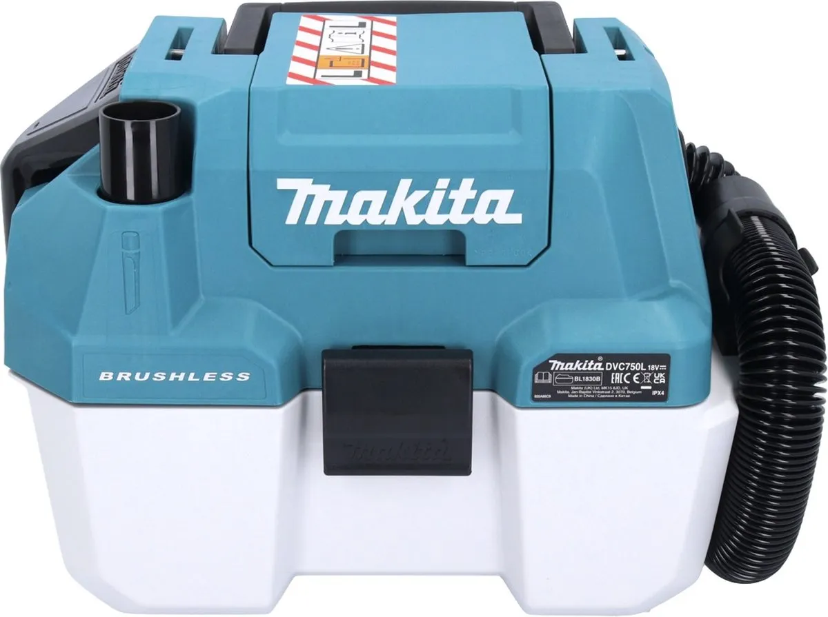 Makita DVC750LZ Accustofzuiger LXT 18V - 67 mbar - 7,5L - Groen