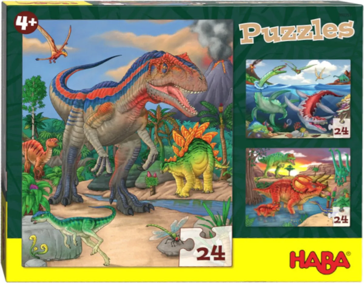 Haba Legpuzzel Dinosaurussen 3-in-1 - 24 Stuks
