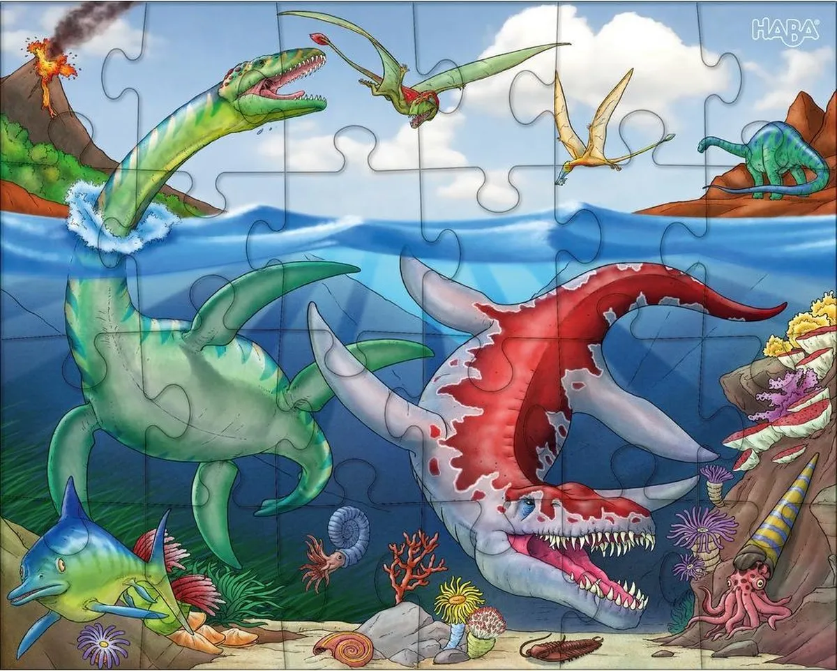 Haba Legpuzzel Dinosaurussen 3-in-1 - 24 Stuks - afbeelding 6 van 6