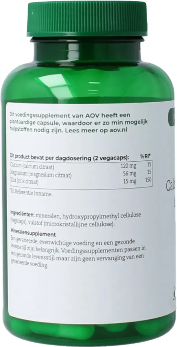 AOV Calcium Magnesium & Zink Citraat 90 Capsules