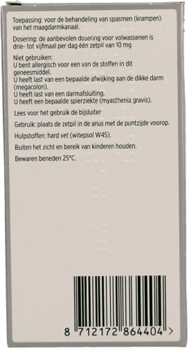 Buscopan Scopolamyne 10mg Zetpillen - 6 Stuks