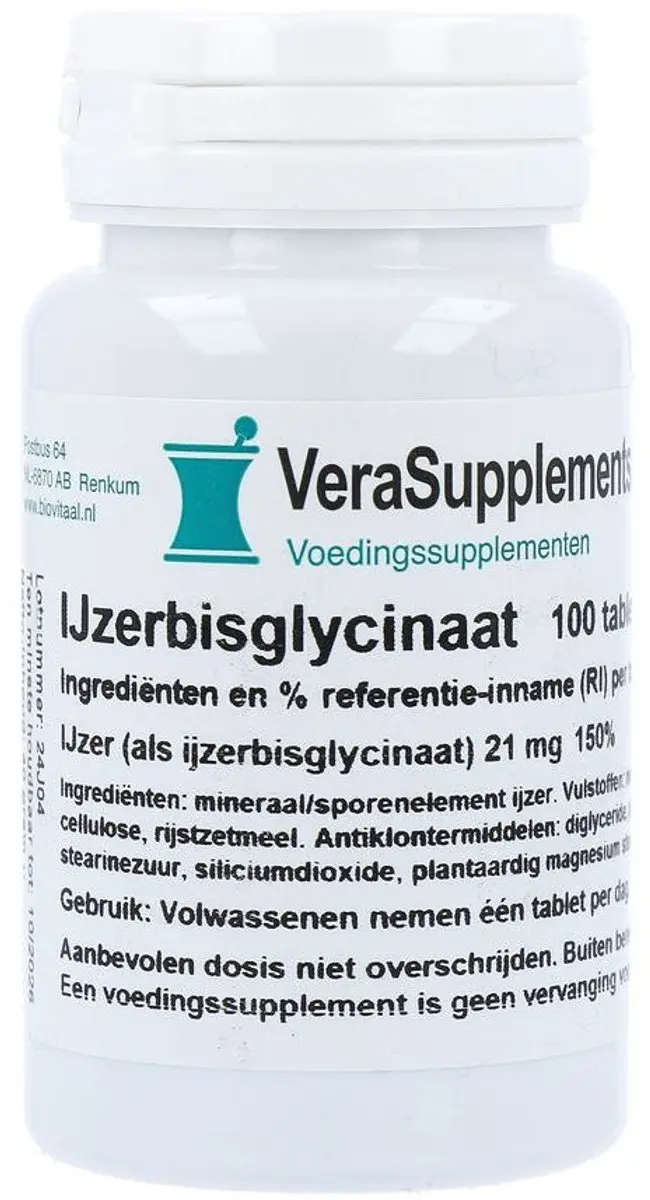 Biovitaal IJzerbisglycinaat 100mg