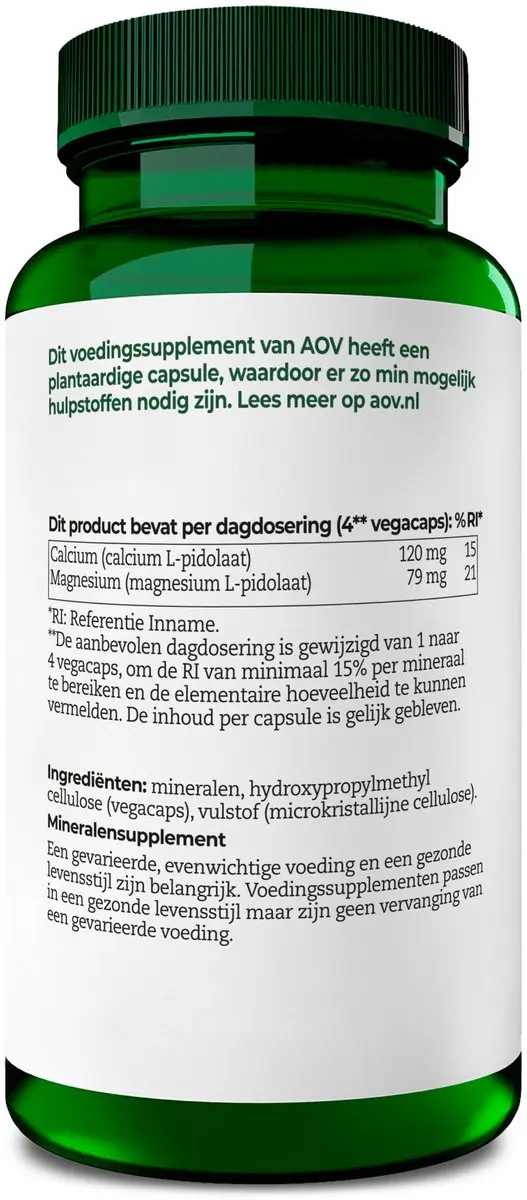 AOV Calcium & Magnesium Pidolaat 90 Capsules