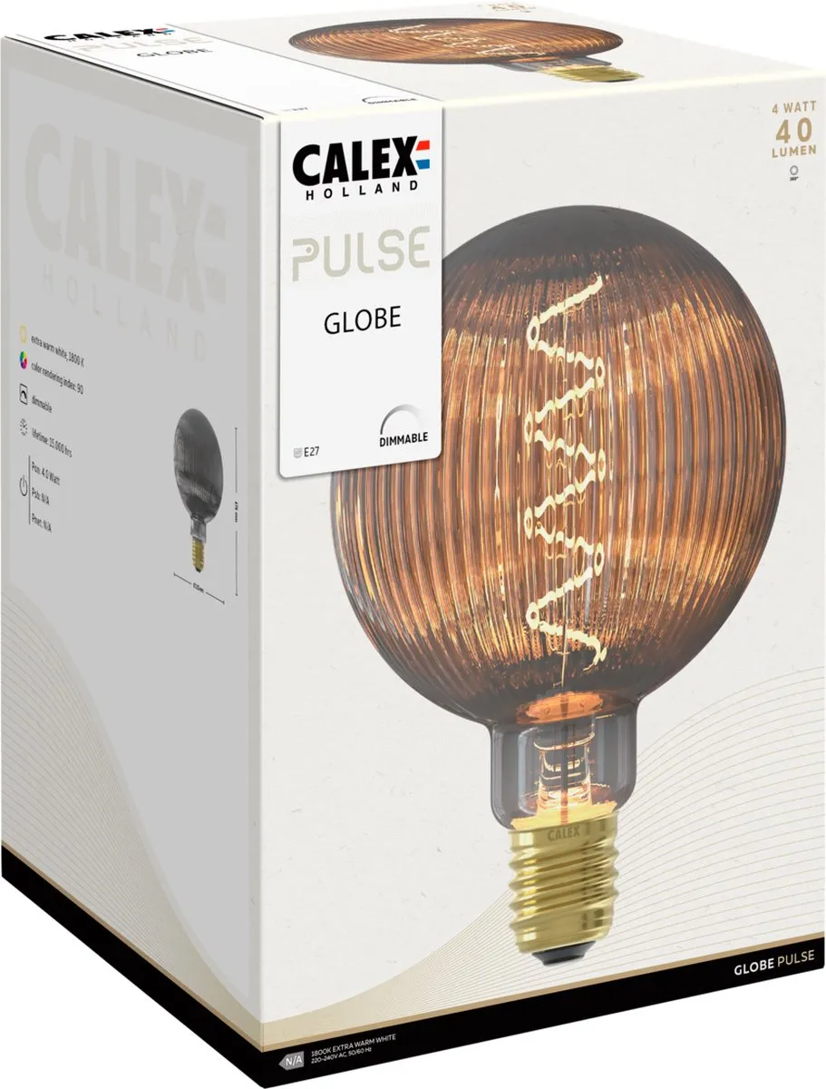 Calex Pulse Nantes LED Lamp E27 - Rookglas - 4W