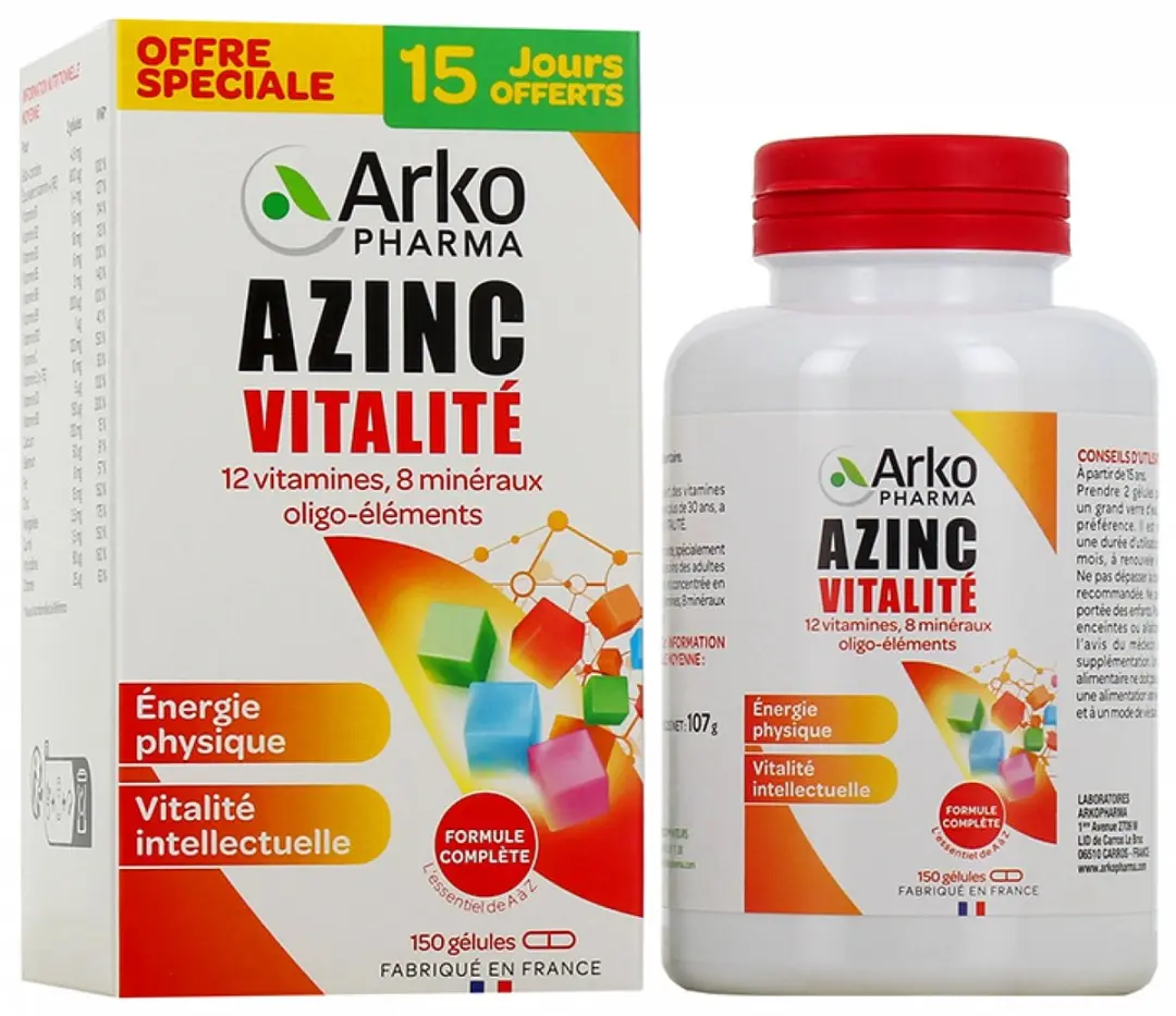 Arkopharma Azinc Vitality 150 Capsules