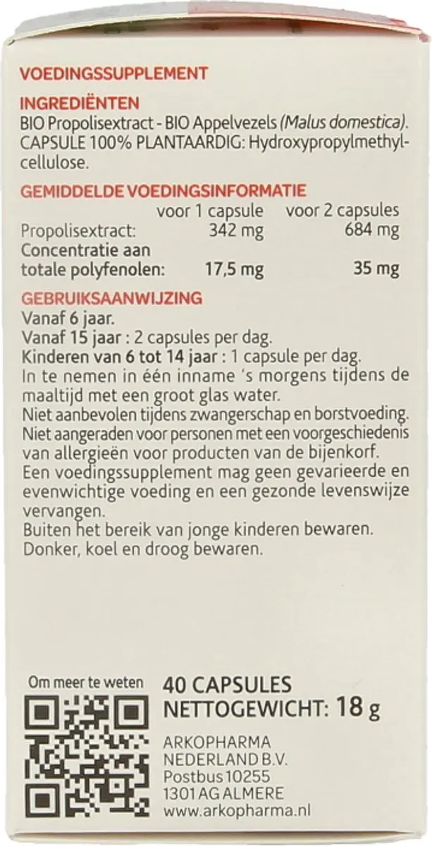 Arkocaps Propolis Bio 40 Capsules