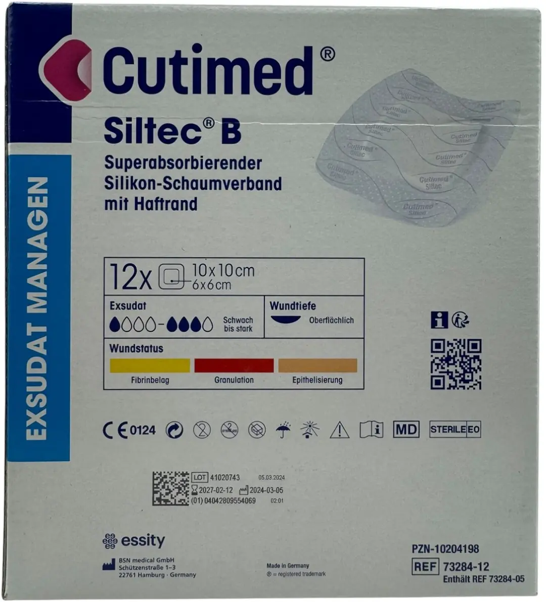 Cutimed Siltec B Siliconen Schuimverband 10x10cm - 12 Stuks
