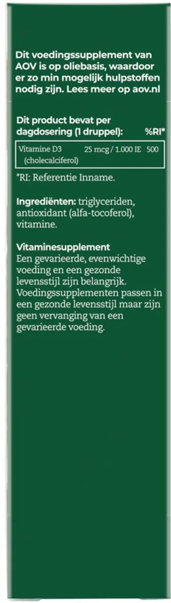 AOV Vitamine D3 Druppels 2x15ml