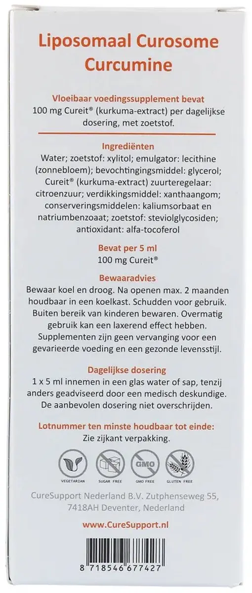 CureSupport Liposomaal Curcumine 100mg 250ml